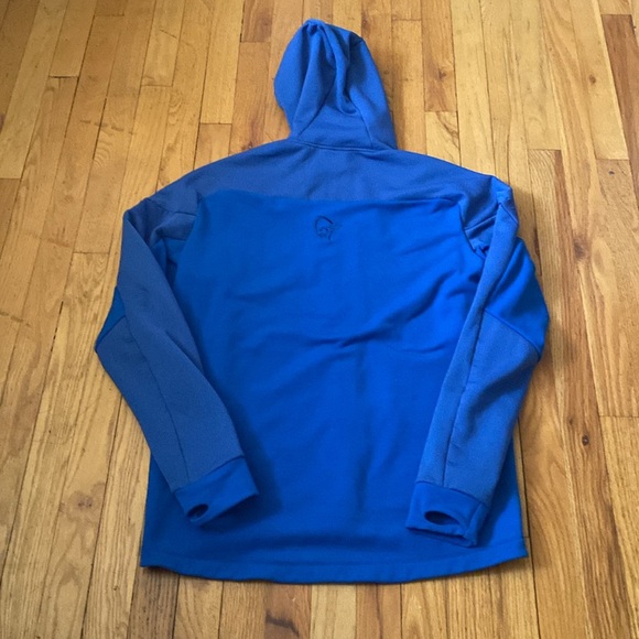 Norrona Trollveggan Power Stretch Pro Zip Hood Jacket Size L Two Tone Blue EUC - Picture 10 of 14